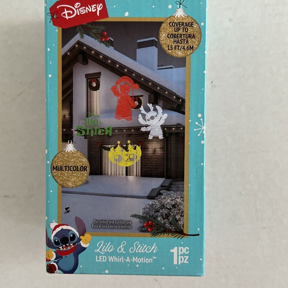 Disney‎ Lilo & Stitch Christmas Whirl-a-motion LED Light Show Projector New NEW